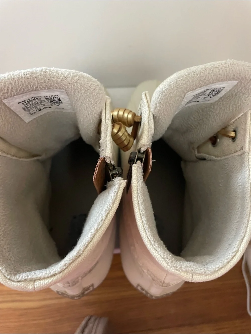 Sperry Cream and Brown Women's Winter Rain Boots